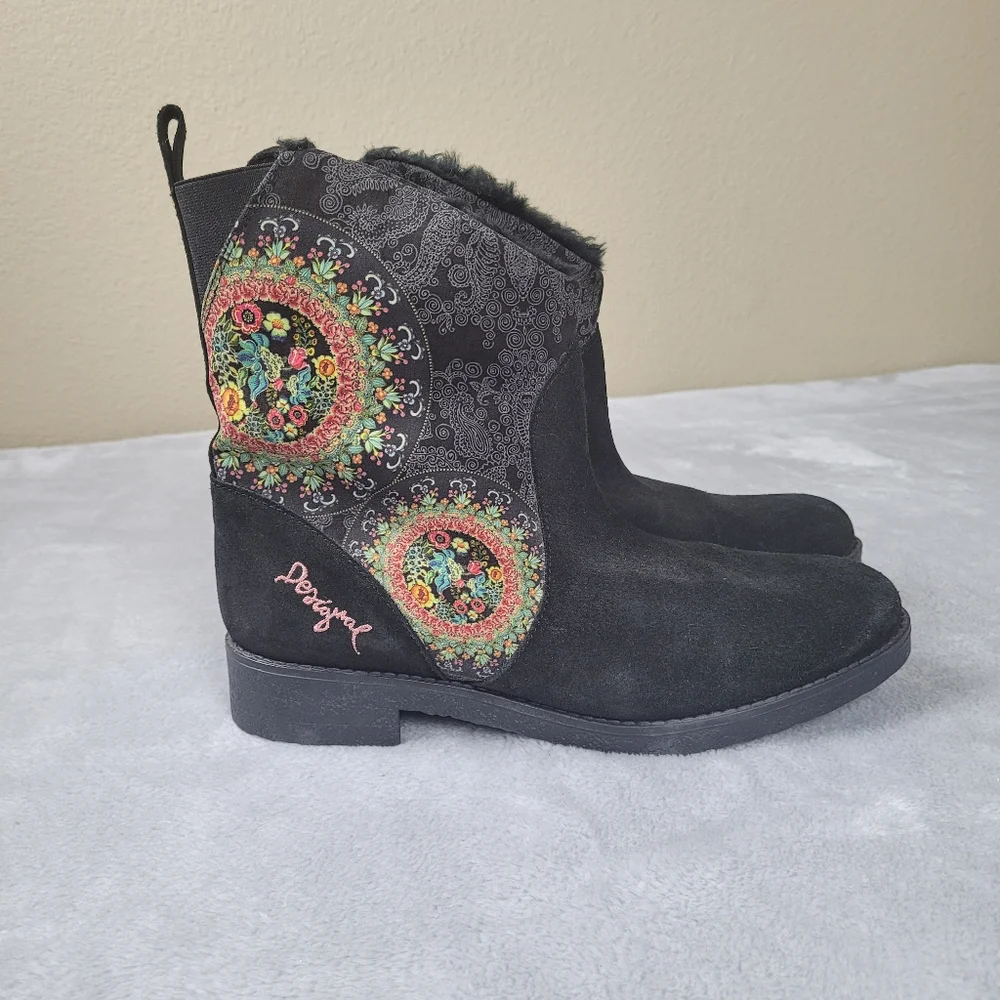 Desigual Women's Boots Winter Black Boho Size 40 US 9